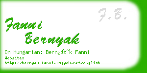 fanni bernyak business card